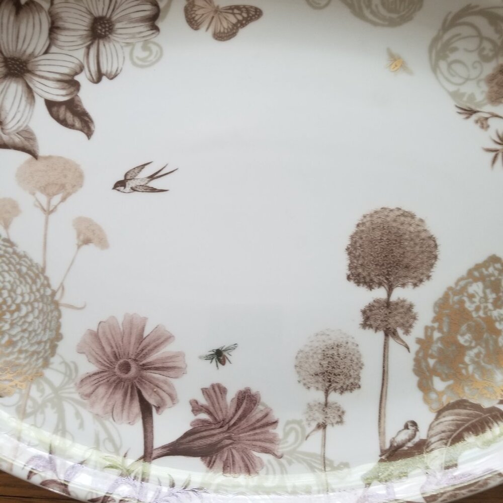 Ceramic Floral Serving Platter Charcuterie Plate - Picture 3 of 5